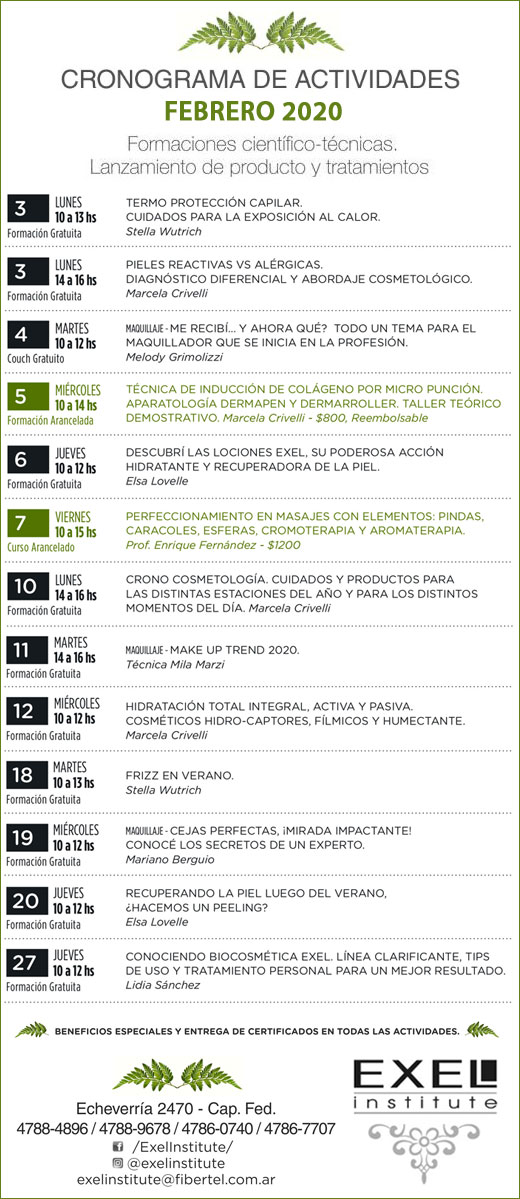 EXEL INSTITUTE CRONO FEBRERO 2020